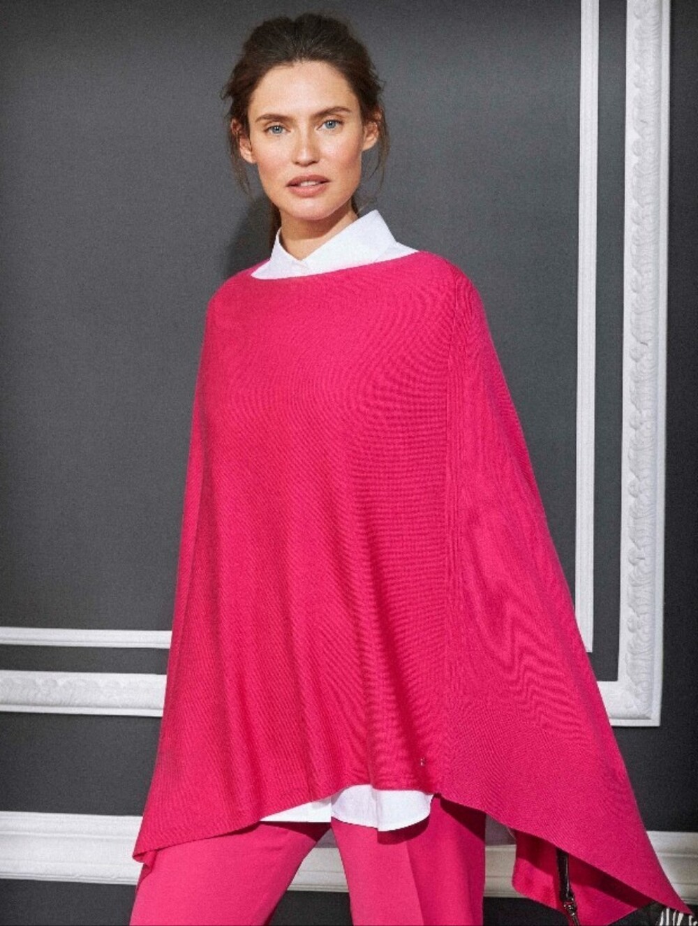 Carolina Herrera Hot Pink Knit Poncho